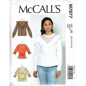 McCall's M7977 Misses 6 to 14 V Yoke Top Uncut Sewing Pattern